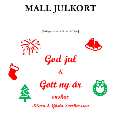 Gratis mall julkort