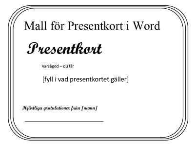 Gratis mall presentkort