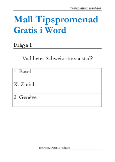 Gratis tipspromenad mall